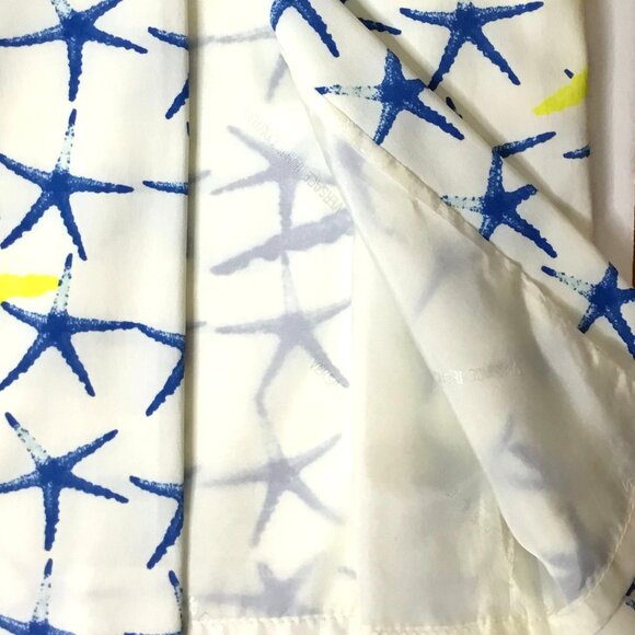 VTG VERSACE JEANS Couture RARE Starfish Print Skirt White Blue Yellow IT 44 30 - Picture 7 of 11